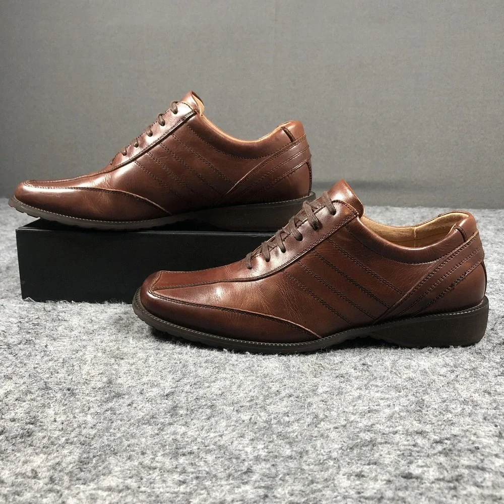 Stacy Adams Derby Dress Shoes Mens 8.5 Brown Leather Square Toe 53303-200